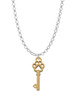 Small Gold Tone Open Paw Key Charm Necklace