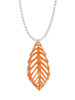 Acrylic Large Leaf Pearly Orange Charm Necklace