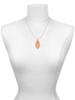 Acrylic Large Leaf Pearly Orange Charm Necklace