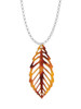 Acrylic Large Leaf Orange Mixed Brown and Yellow Charm Necklace