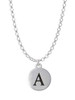 Capital Letter - A - Pebble Disc - Charm Necklace