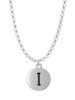 Capital Letter - I - Pebble Disc - Charm Necklace