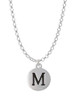 Capital Letter - M - Pebble Disc - Charm Necklace