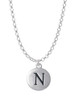 Capital Letter - N - Pebble Disc - Charm Necklace