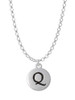 Capital Letter - Q - Pebble Disc - Charm Necklace