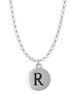 Capital Letter - R - Pebble Disc - Charm Necklace