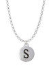 Capital Letter - S - Pebble Disc - Charm Necklace