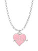 Heartbeat on Pink Heart Charm Necklace