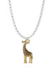 Gold Tone Brown Giraffe Charm Necklace
