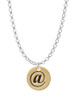Gold Tone Disc 1/2'' - Symbol - At Sign - @ - Charm Necklace