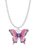 Large Hot Pink & Purple Butterfly Charm Necklace