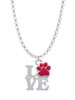 Love with Red Paw Charm Necklace