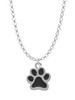 Medium Black Paw Charm Necklace