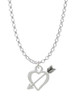 Open Heart with Feathered Arrow Charm Necklace