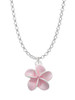 Pink Plumeria Flower Charm Necklace