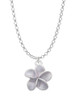 Purple Plumeria Flower Charm Necklace
