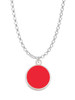 Small Red Enamel Disc Charm Necklace