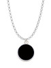 Small Black Enamel Disc Charm Necklace