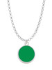 Small Green Enamel Disc Charm Necklace