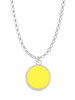 Small Yellow Enamel Disc Charm Necklace