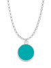 Small Teal Enamel Disc Charm Necklace