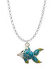Blue Tropical Fish with Yellow Fins Charm Necklace