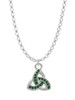 Small 2-D Green Trinity Knot Charm Necklace