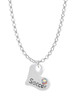 Heart with ''Soccer'' and AB Crystal Charm Necklace
