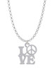 Love with Peace Sign Charm Necklace