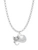 Curled Up Cat Charm Necklace