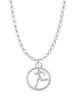 Runner Silhouette in 1/2'' Disc Charm Necklace