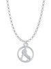 Field Hockey Player Silhouette in 1/2'' Disc Charm Necklace