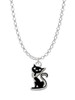 Black Sitting Cat Charm Necklace