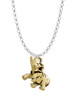 Gold Tone 3-D Elephant Charm Necklace