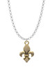 Gold Tone Fleur de Lis Charm Necklace