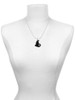 Acrylic Sitting Black Cat with Crystal Eyes Charm Necklace