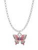 Small Hot Pink & Purple Butterfly Charm Necklace