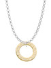 Gold Tone Hammered Karma Ring Charm Necklace