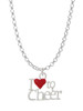 I love to Cheer with Red Heart Charm Necklace