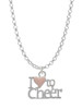 I love to Cheer with Pink Heart Charm Necklace