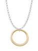 Large Gold Tone Karma Ring Charm Necklace