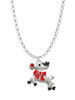 Reindeer with Red Crystal Charm Necklace