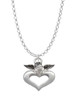 Guardian Angel over Heart Charm Necklace