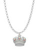Crown with 3 Clear AB Crystals Charm Necklace