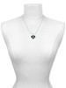 Large 2-D Claddagh on Green Heart Charm Necklace