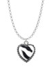 Enamel Zebra Print Heart Charm Necklace