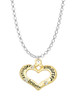 Gold Tone Heart with 3 AB Crystals - Stronger Braver Smarter Charm Necklace