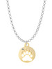 Gold Tone Bear Paw Silhouette Charm Necklace