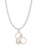 Cat Silhouette Heart Charm Necklace