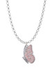 Translucent Pink Flying Butterfly Charm Necklace